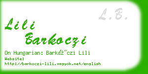 lili barkoczi business card